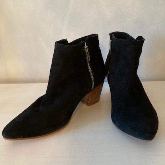 Black Leather Ankle Boots - Picture 1 of 12